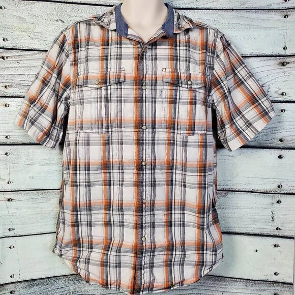 Carhartt Plaid Short Sleeve Button Up Shirt Men’s Medium Relaxed Fit Workwear - Picture 1 of 7